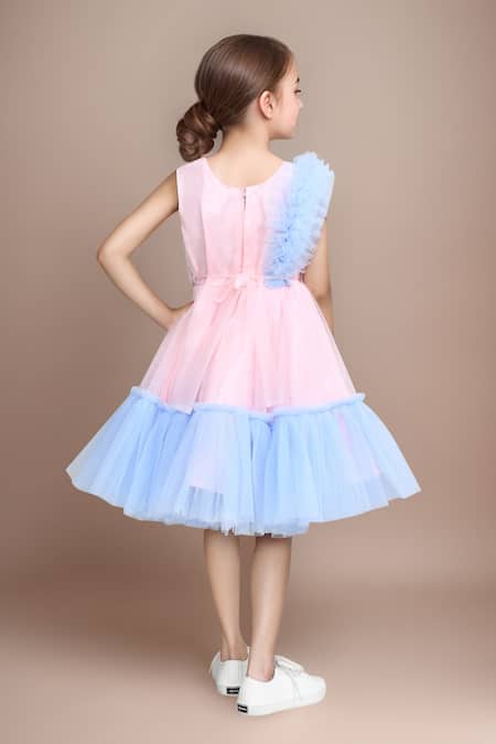 Petite Pomme Peach Embellished Party Dress 