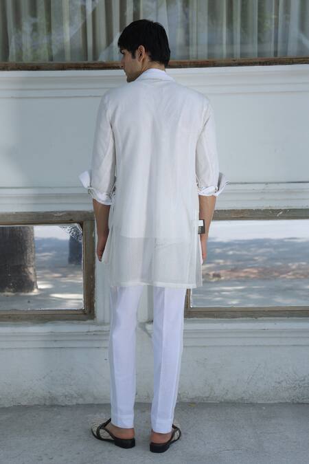 Ankur J Crochet Overlay Jacket & Pant Set 