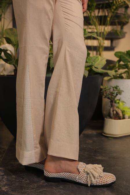 Ankur J_Beige Cotton Crochet Bomber Jacket _Online_at_Aza_Fashions