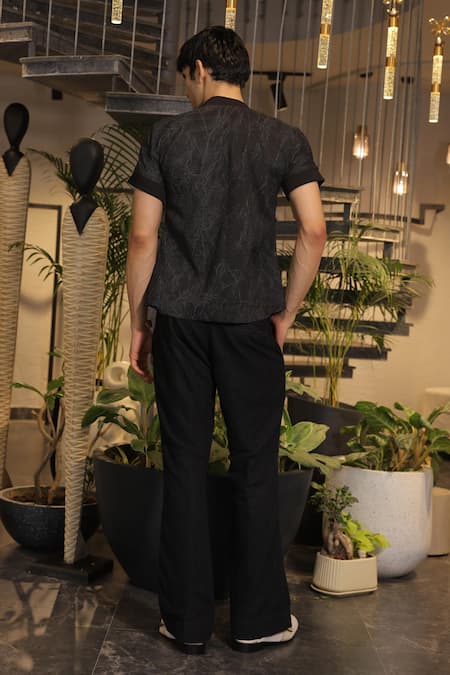 Ankur J Black Designer Cotton Tshirt 