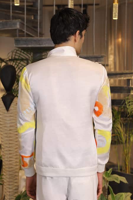 Ankur J Designer White Bomber Shirt 