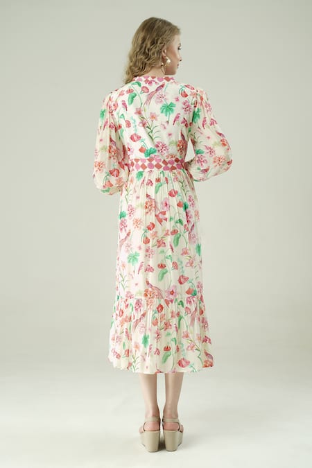 Surabhi Arya Floral Print Viscose Crepe Dress 