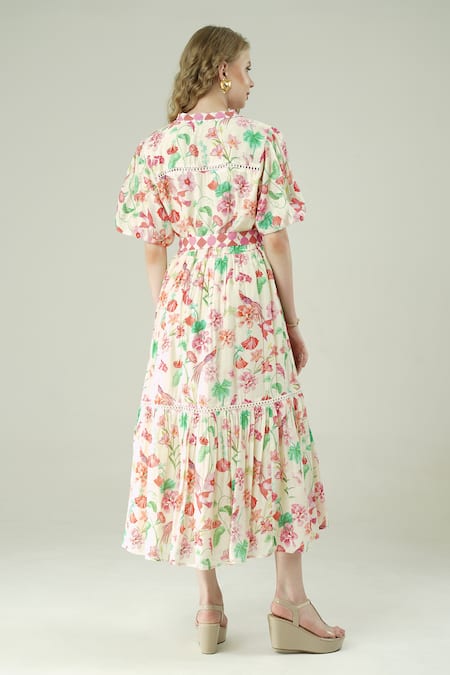 Surabhi Arya Floral Print Muslin Dress 