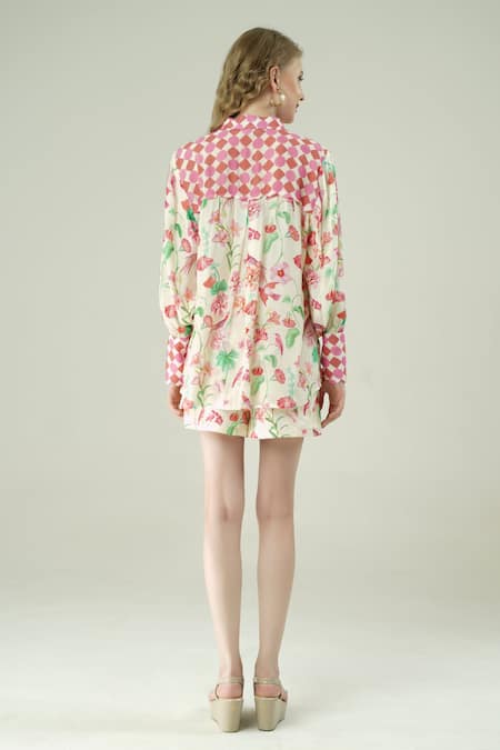 Surabhi Arya Floral Print Muslin Top & Shorts Set 