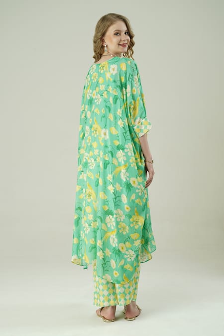 Surabhi Arya Floral Hand Embroidered Kaftan Set 
