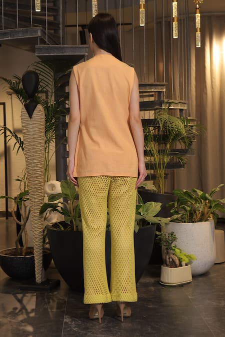 Ankur J Crochet Pocket Jacket & Pant Set 