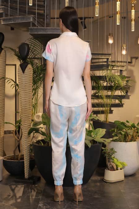 Ankur J Multi Color Modal Satin Shirt & Joggers Set 