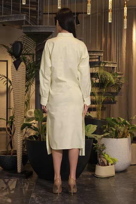 Ankur J Designer Yellow Cotton Dress 