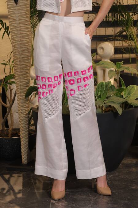 Buy_Ankur J_White Modal, Satin Open Neck Designer Jacket And Pant Set _Online_at_Aza_Fashions