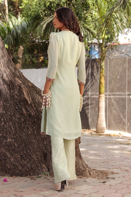 Ankur J Designer Multi Georgette Kurta Pant Set 