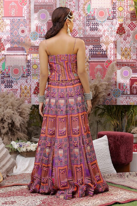 Ankur J Designer Purple Dola Silk Lehenga Set 