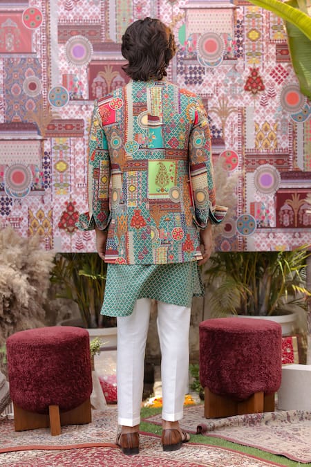 Ankur J Multi Color Designer Bandhgala Kurta Set 