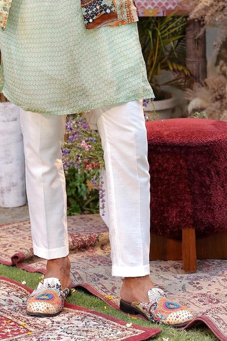 Ankur J Green Silk Embroidery, Sequins Designer Multi Dola Kurta Blazer Pant Set Online at Aza Fashions Ankur J_Green Silk Embroidery, Sequins Designer Multi Dola Kurta Blazer Pant Set _Online_at_Aza_Fashions