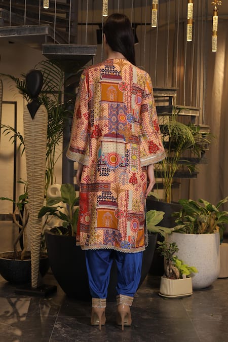 Ankur J Multi Color Embroidered Kurta Pant Set 