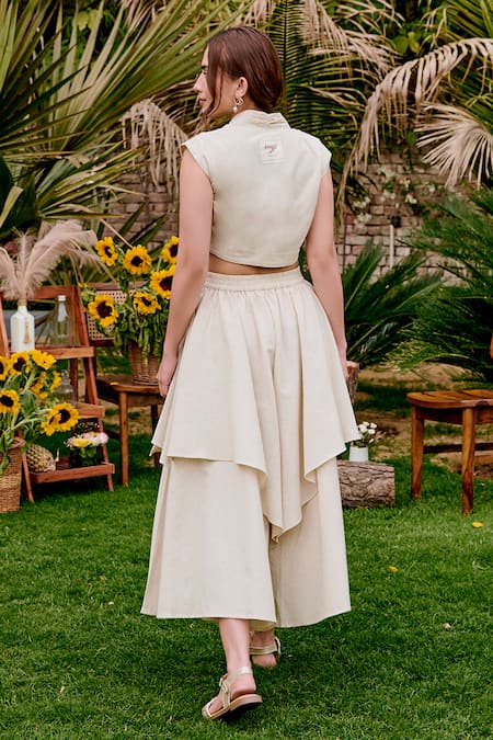 House Of Fett Ivory Designer Alaya Co-Ord Set 