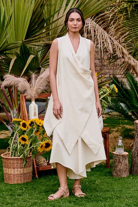 House Of Fett Ivory Fes Cotton Co-ord Set 