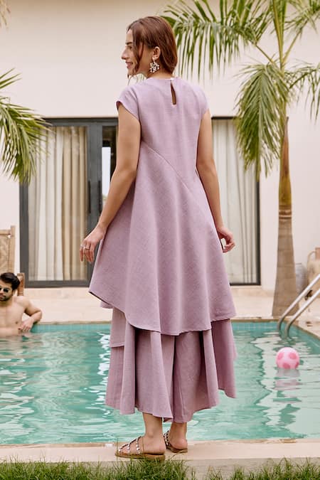 House Of Fett Light Purple Asymmetric Co-ord Set 