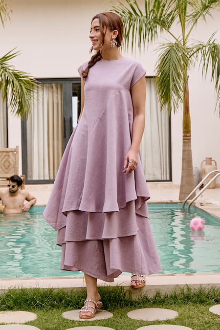 House Of Fett Light Purple Asymmetric Co-ord Set 