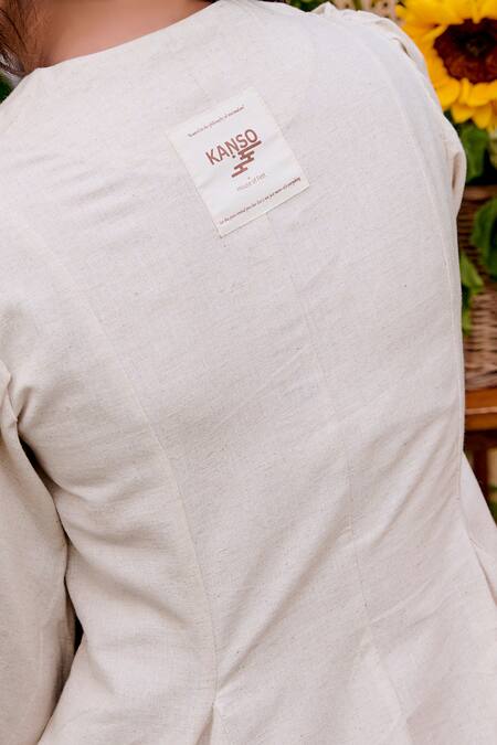 Buy_House Of Fett_White Round Neck Zen Cowl Dress_Online_at_Aza_Fashions