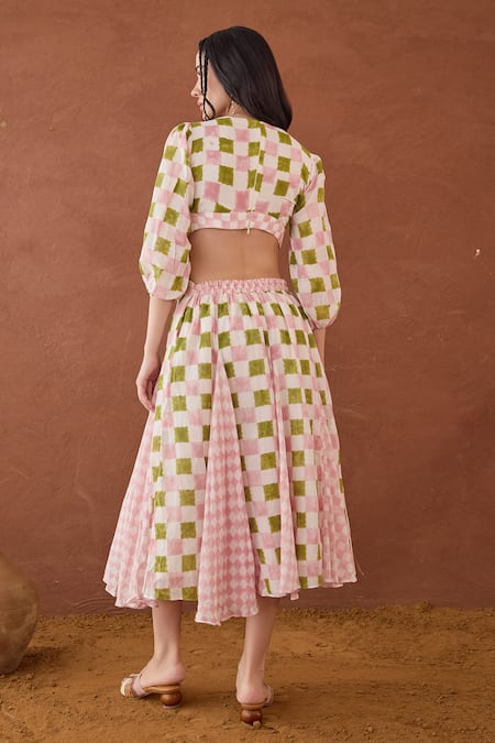 Taro Gardenia Gingham Dress 