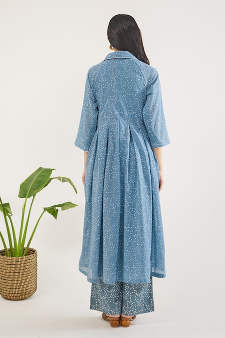 Taro Confetti Dot Printed Dewdrop Dance Dress 