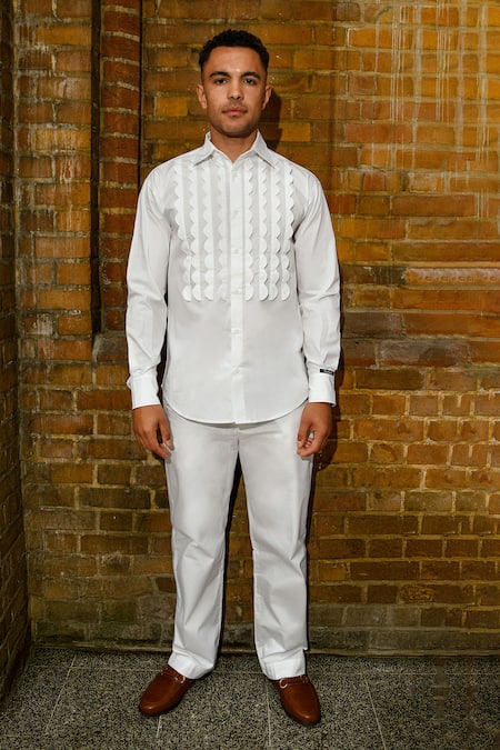 TheRealB Designer White Shirt & Pant Set 