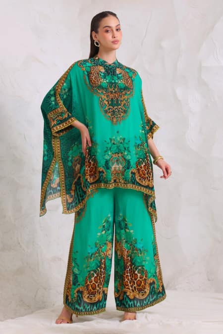 Zariaah Emerald Leopardess Trousers 