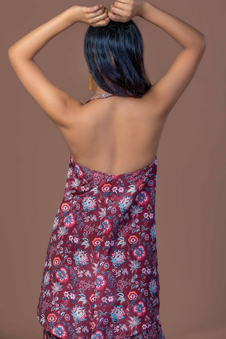 Damoiselle Garnet Glimmer Halter Coord Set 