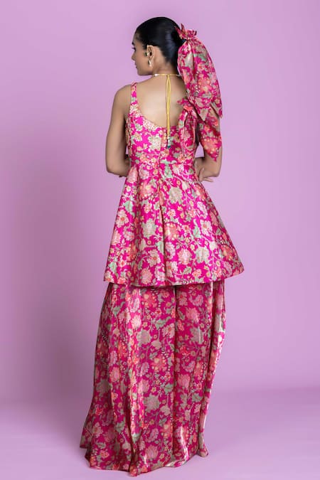 Damoiselle Rani Bloom Embroidered Sharara Set 