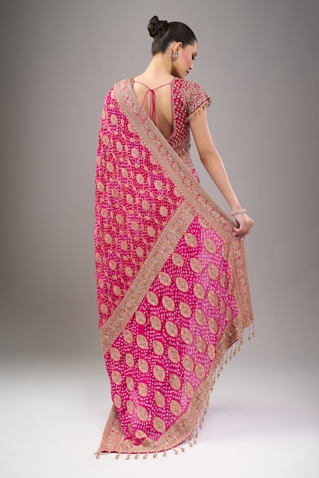 Kalighata Rani Bandhej Saree Set 