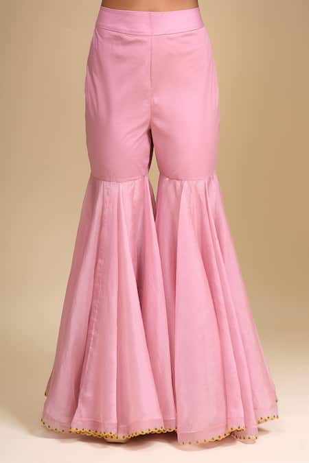 Anushree Reddy Pink Embroidery Square Neck Malaika Floral Sharara Set Online at Aza Fashions Anushree Reddy_Pink Embroidery Square Neck Malaika Floral Sharara Set _Online_at_Aza_Fashions