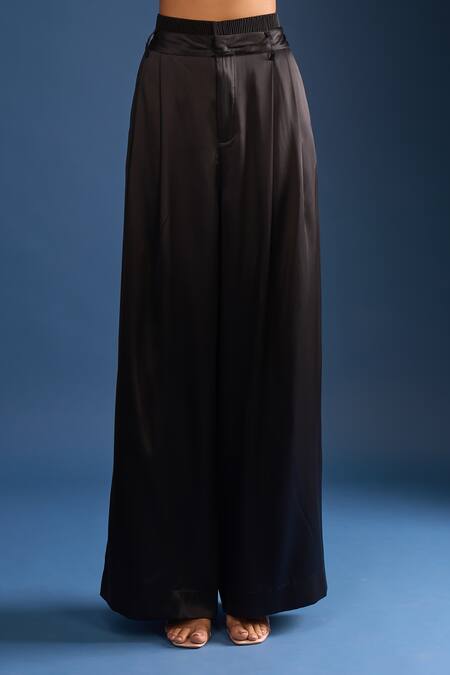 AK-OK Black Applique, Embroidery Open , Round Jacket Trouser Set Online at Aza Fashions AK-OK_Black Applique, Embroidery Open , Round Jacket Trouser Set_Online_at_Aza_Fashions