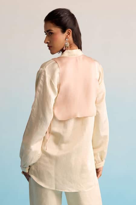 Shop House Of Armuse Yellow Modal, Silk Embroidery, Cut Work Collared Lemon Handpainted Coord Set at Aza Fashions Shop_House Of Armuse_Yellow Modal, Silk Embroidery, Cut Work Collared Lemon Handpainted Coord Set _at_Aza_Fashions