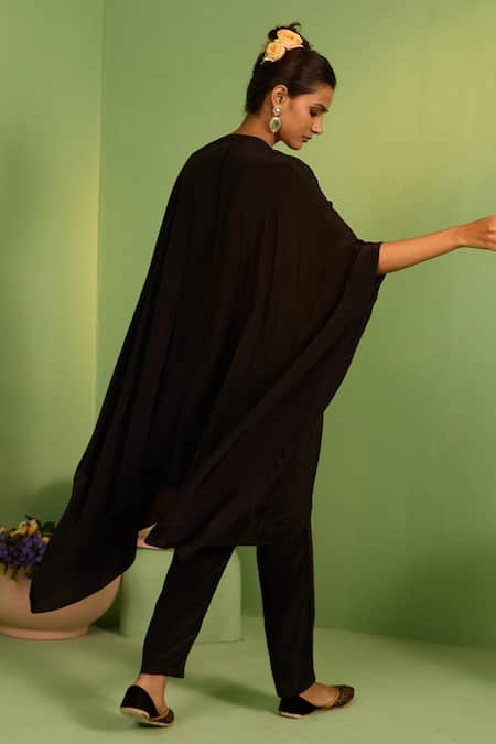 House Of Armuse Mahala Black Kaftan Set 