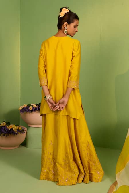 House Of Armuse Sophia Chanderi Silk Sharara Set 