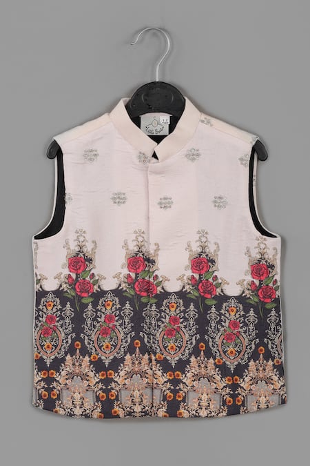 Shop_Little Brats_Pink Cotton, Silk, Muslin Zari, Embroidery Powder Kurta Set 