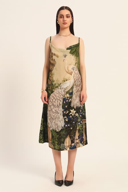 Shop Ruhr India Silk Scoop Neck Mrunal Designer Dola Dress Online at Aza Fashions Shop_Ruhr India_Silk Scoop Neck Mrunal Designer Dola Dress _Online_at_Aza_Fashions