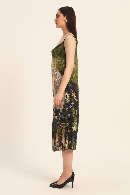 Buy Ruhr India Silk Scoop Neck Mrunal Designer Dola Dress Buy_Ruhr India_Silk Scoop Neck Mrunal Designer Dola Dress