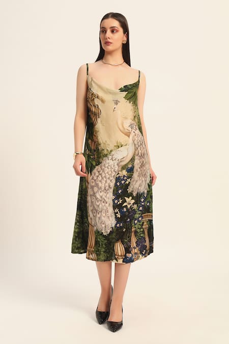 Ruhr India Silk Scoop Neck Mrunal Designer Dola Dress 