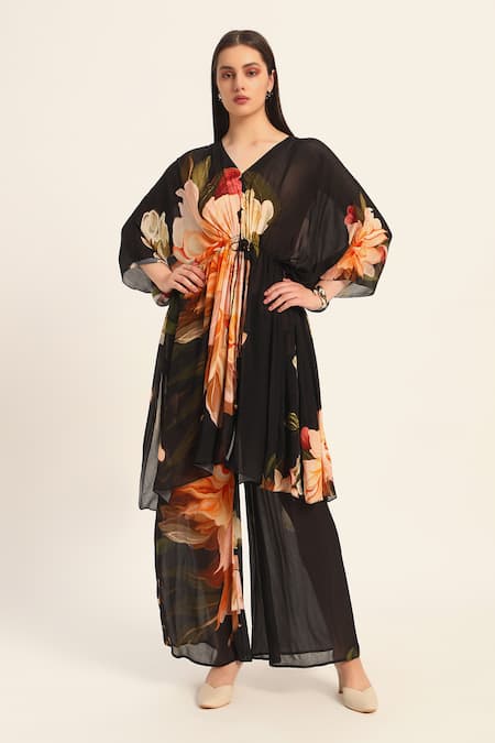 Ruhr India Floral Print Kaftan Set 
