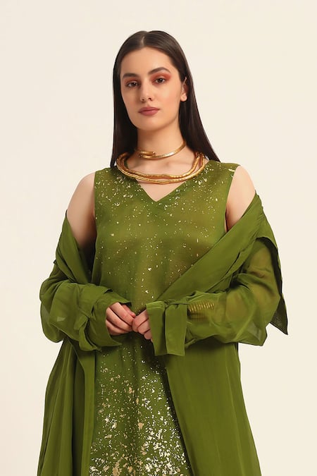 Buy Ruhr India Green Organza Embroidery Alaya Jacket Online at Aza Fashions Buy_Ruhr India_Green Organza Embroidery Alaya Jacket _Online_at_Aza_Fashions