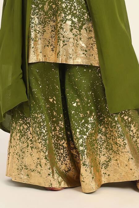 Ruhr India Green Organza Embroidery Alaya Jacket at Aza Fashions Ruhr India_Green Organza Embroidery Alaya Jacket _at_Aza_Fashions