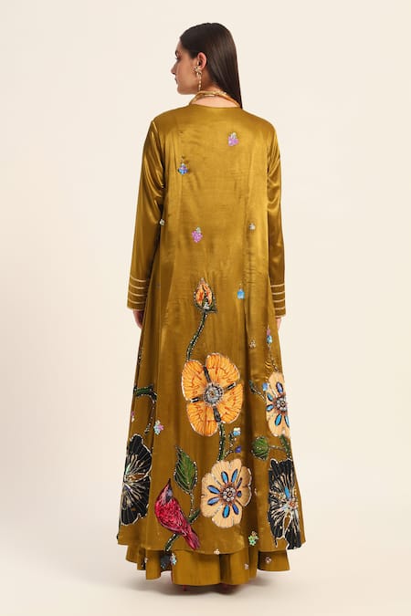 Ruhr India Ochre Yellow Embroidered Jacket 