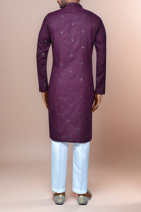 Arihant Rai Sinha Cotton Geometric Embroidered Kurta Set 