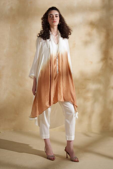 Buy_172 Threads_Off White Cotton Round Neck Amber Dusk Coord Set _Online_at_Aza_Fashions