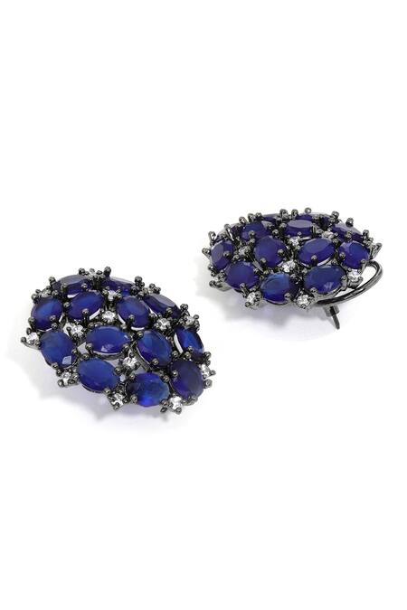 Ruby Raang Blue Stones Designer Studs Online at Aza Fashions Ruby Raang_Blue Stones Designer Studs _Online_at_Aza_Fashions