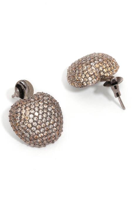 Buy Ruby Raang Gold Plated Rhinestones Apple Champagne Studs Earring Online at Aza Fashions Buy_Ruby Raang_Gold Plated Rhinestones Apple Champagne Studs Earring _Online_at_Aza_Fashions