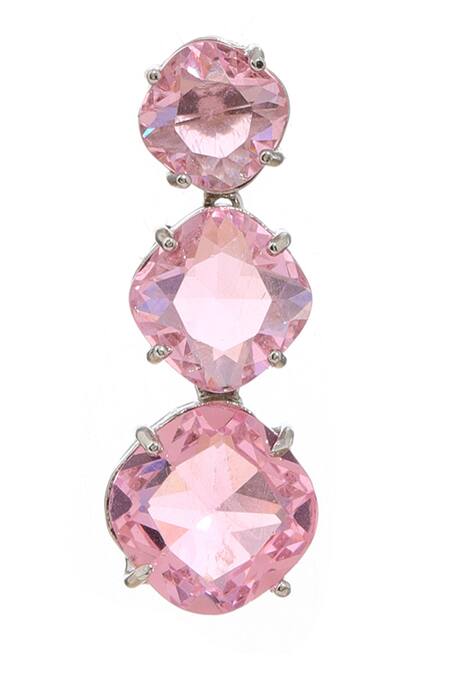 Ruby Raang Pink Crystals Designer Earrings Online at Aza Fashions Ruby Raang_Pink Crystals Designer Earrings _Online_at_Aza_Fashions