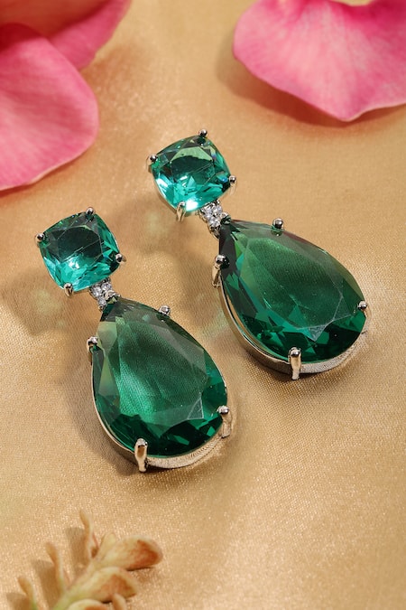 Ruby Raang Green Doublet Earrings 