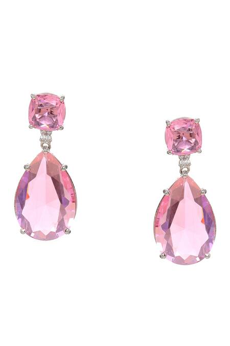 Ruby Raang Pink Doublet Earrings Online at Aza Fashions Ruby Raang_Pink Doublet Earrings _Online_at_Aza_Fashions
